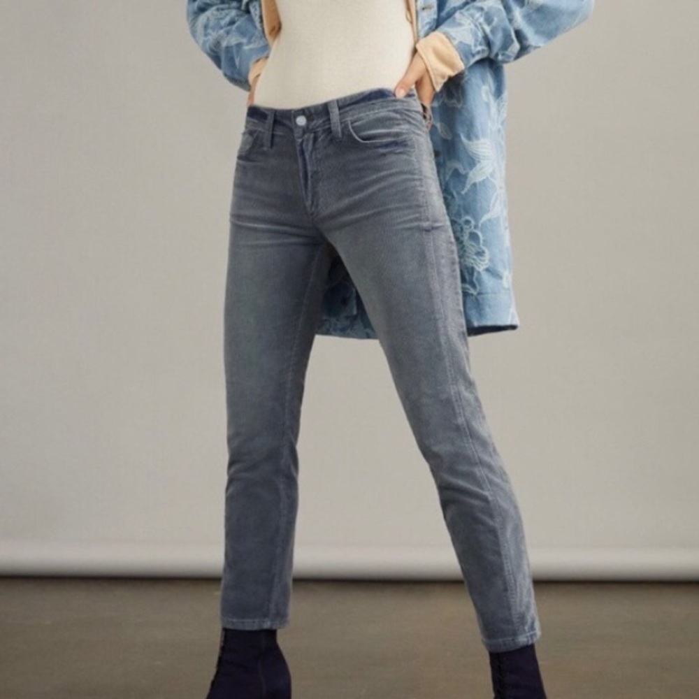 Anthro Pilcro Gray Slim Boyfriend Corduroy Pants